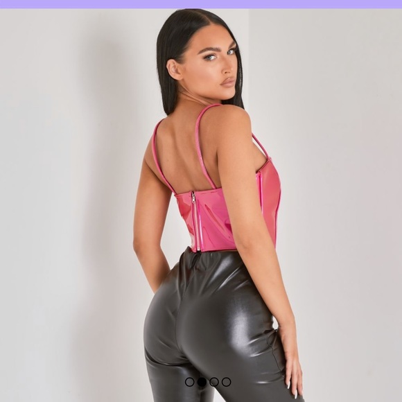 EGO CORSET CROP TOP IN PINK - Picture 4 of 6